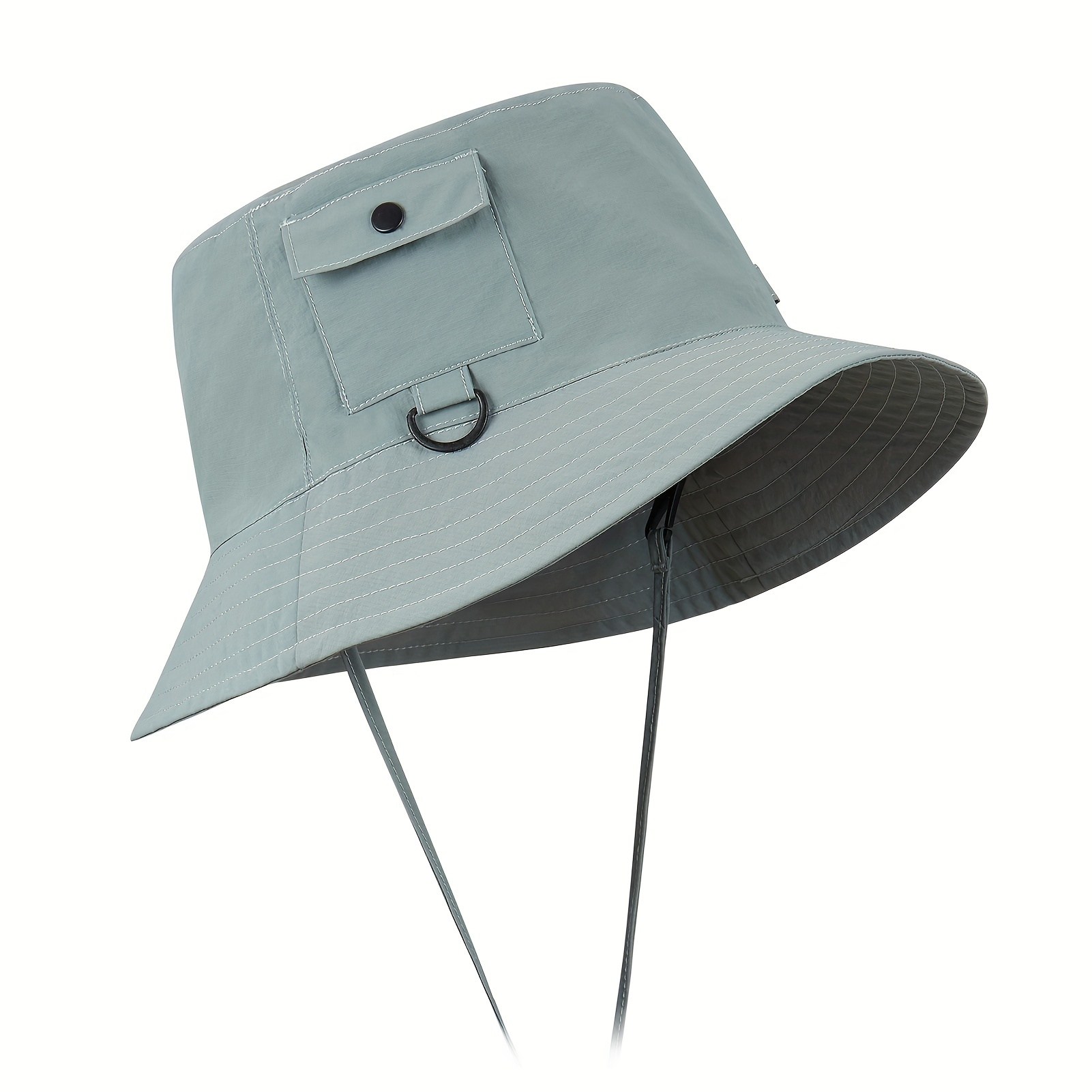 Dark Grey Vacation Travel Hat, Men's Summer Sun Hats Fishing Hat Waterproof Outdoor UV Protection Foldable Bucket Hat,Casual,Temu