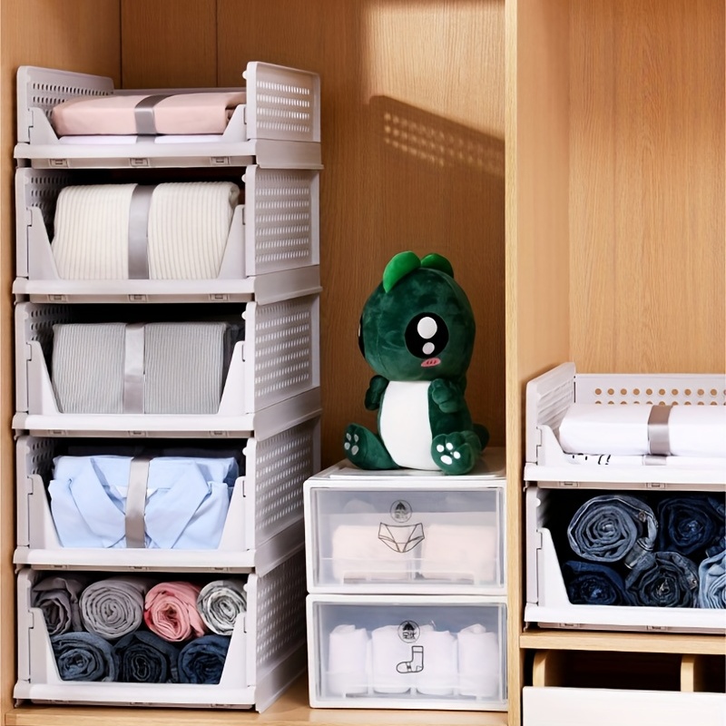 Folding Closet Organizer Storage Box Plastic Closet - Temu
