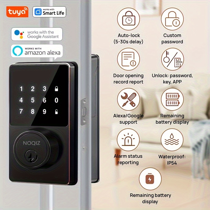 Electronic Door Lock with Tuya Smart Life APP