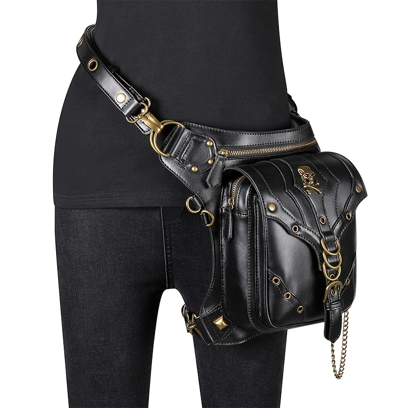 Vintage Outdoor Travel Fanny Pack, Women's Studded Decor Waist Purses, Faux  Leather Crossbody Bag - Temu