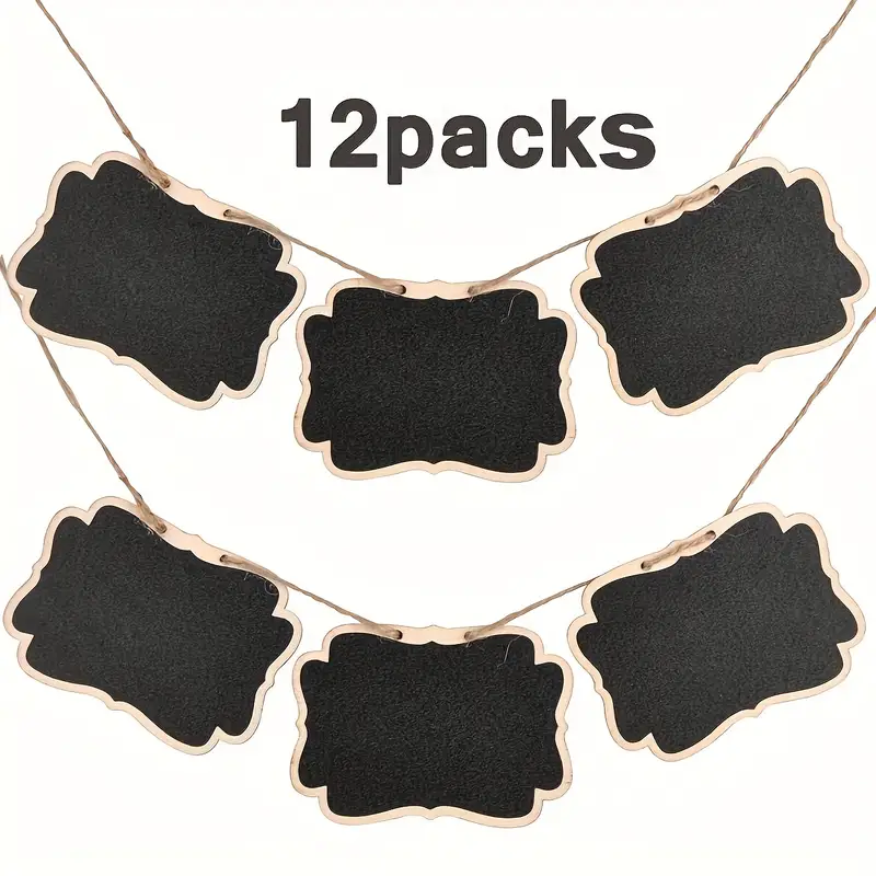 Black Chalkboard Tags And String