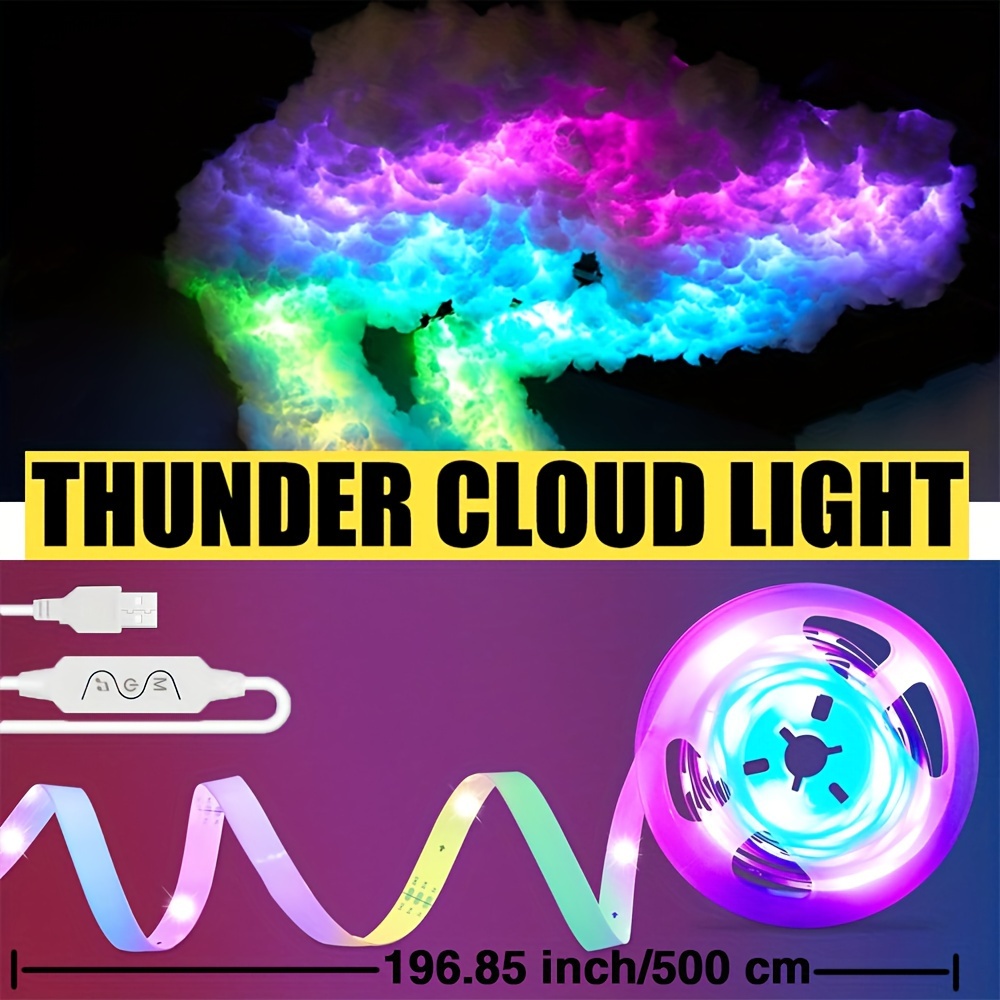 Luz nocturna LED de nube de trueno, lámpara de nube de trueno, luz de nube  de trueno, lámpara de noche de atmósfera RGB lámpara de nube de rayo luz de