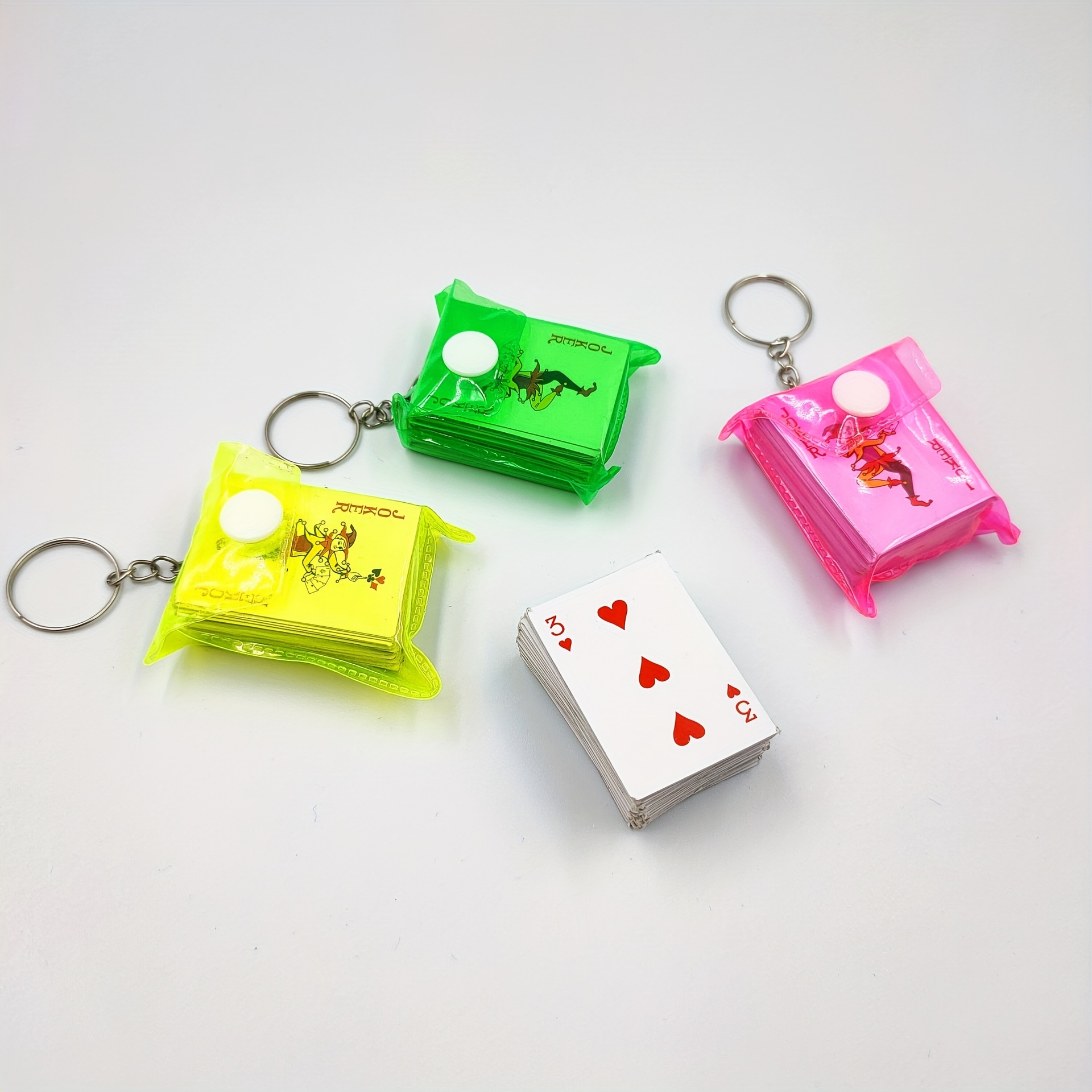 Mini Poker Playing Cards Keychain Random Fun Model Boll Cute Mini