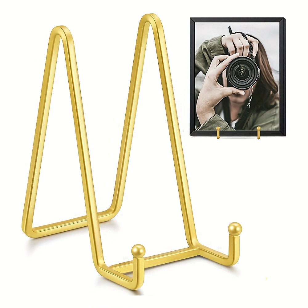 Plate Stands for Display - 8 Inch and 6 Inch Metal Square Wire  Holder Stand, Picture Frame Stand Holder, Easels for Displaying Pictures,  Table Top Book, Comic Book and Vinyl Record (