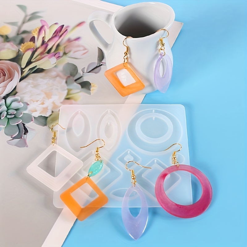 Moules En Silicone Pour Boucles D'oreilles En Résine - Forme Fleur Avec Trou - Idéal Création Bijoux DIY - 7