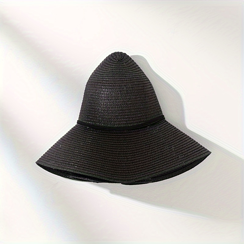 Simple Rope Knot Sun Hat Solid Color Summer Wide Brim Hat - Temu