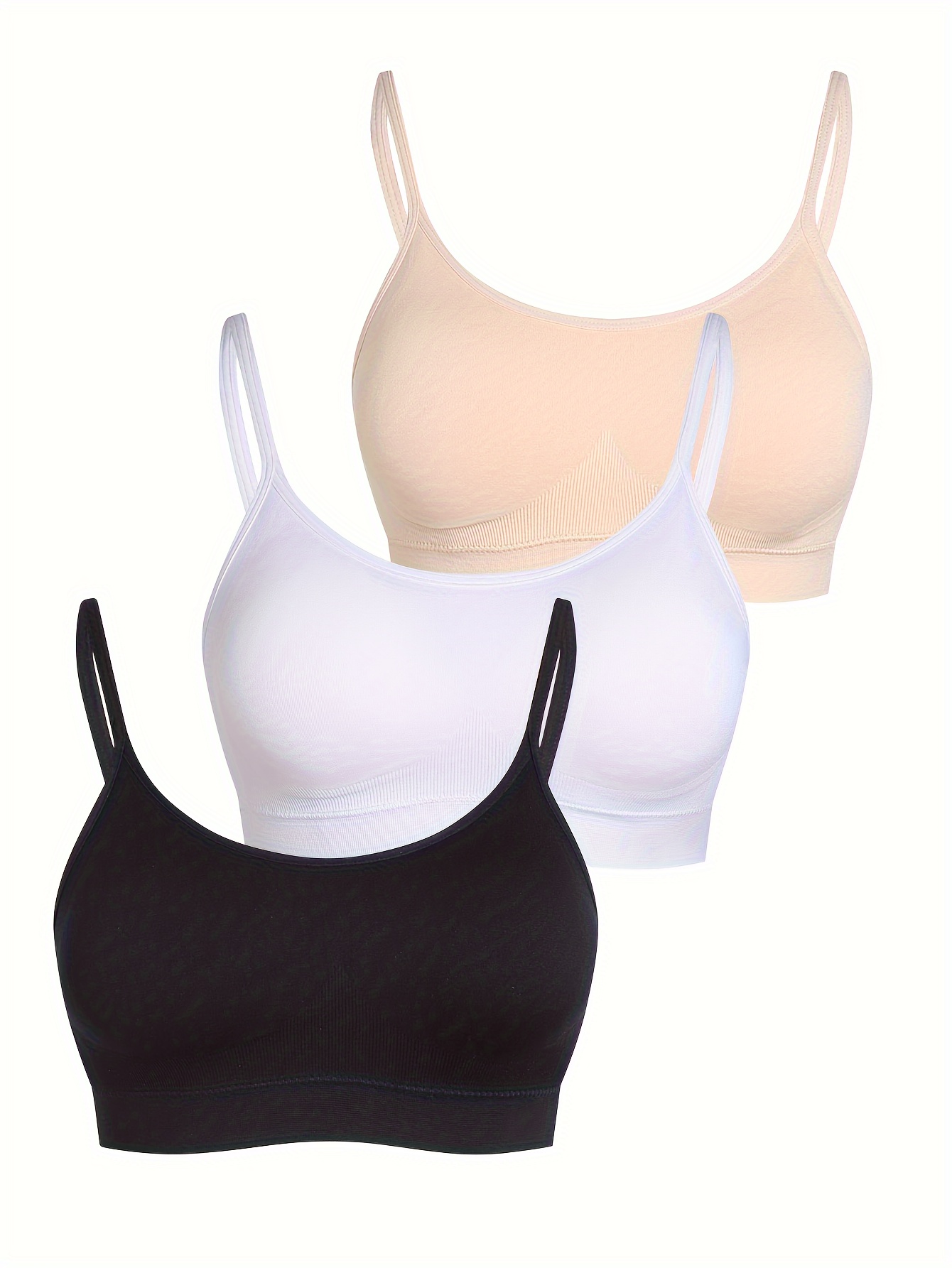 Womens Comfort Seamless Crisscross Front Strappy Bralette Sports Bra Top  with Removable Pads (1, 2 or 4 Packs)
