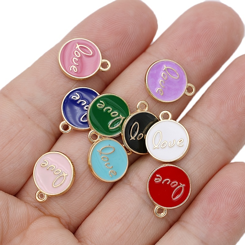 Mix Lot Gold Plated Enamel Heart Charms For Jewelry Making - Temu