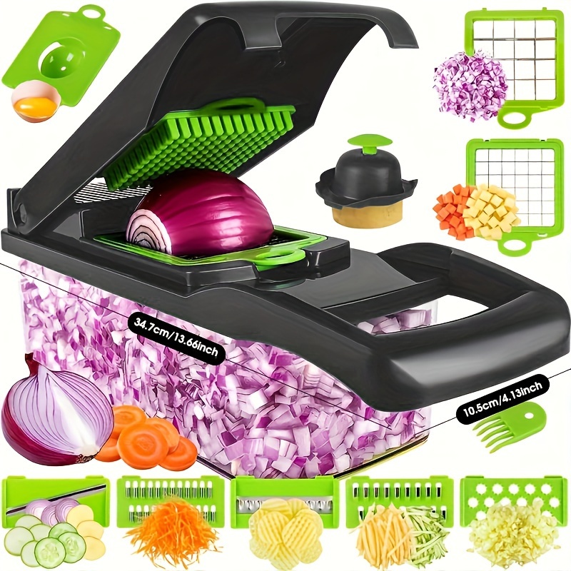 12-in-1 Manual Vegetable Chopper - Food Chopper, Onion Cutter