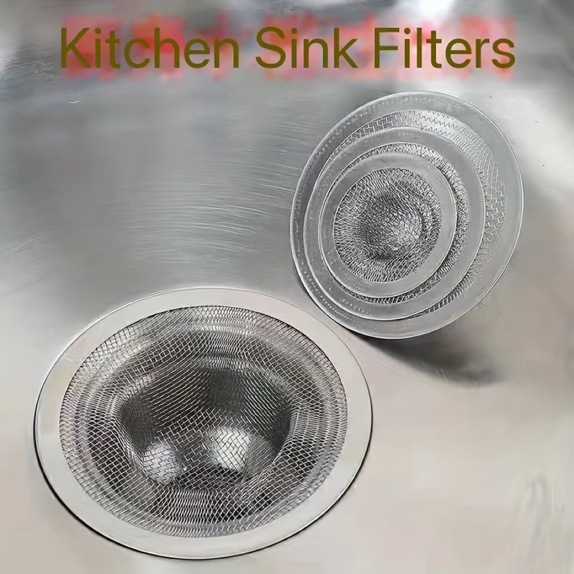 2pcs Kitchen Sink Drain Strainer Stainless Steel Anti-blocking