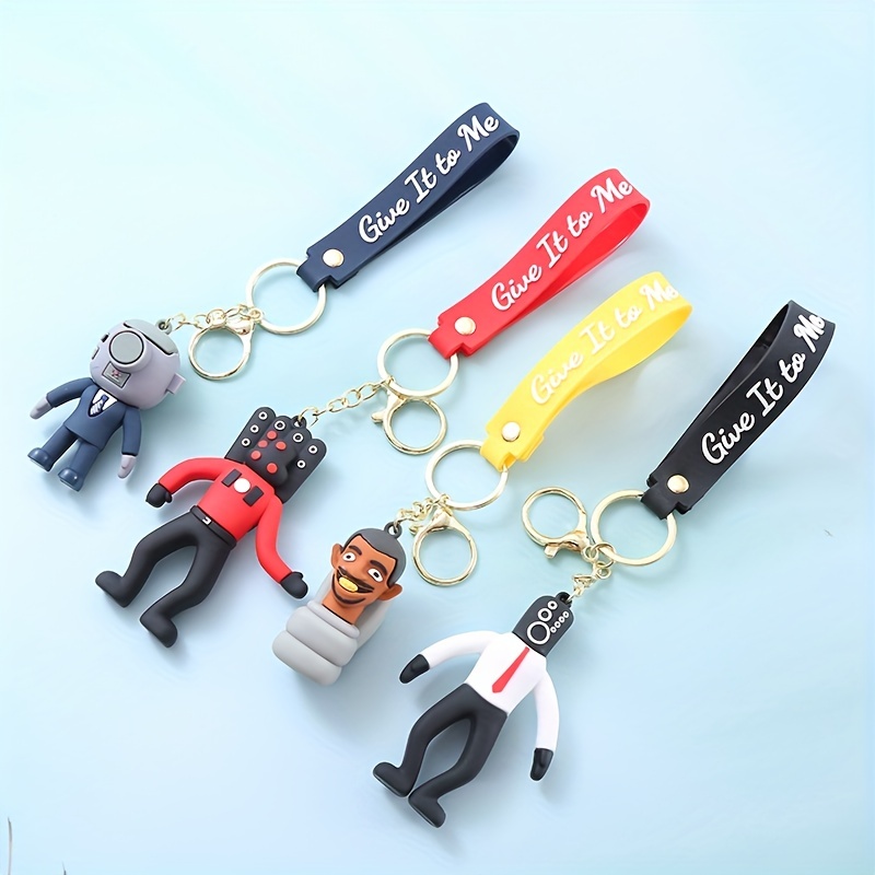 Skibidi Toilet Figure Keychain Anime Pendant Keyring Charm PVC Keychains  Key Accessories Ornaments for Backpack Car Party Favors