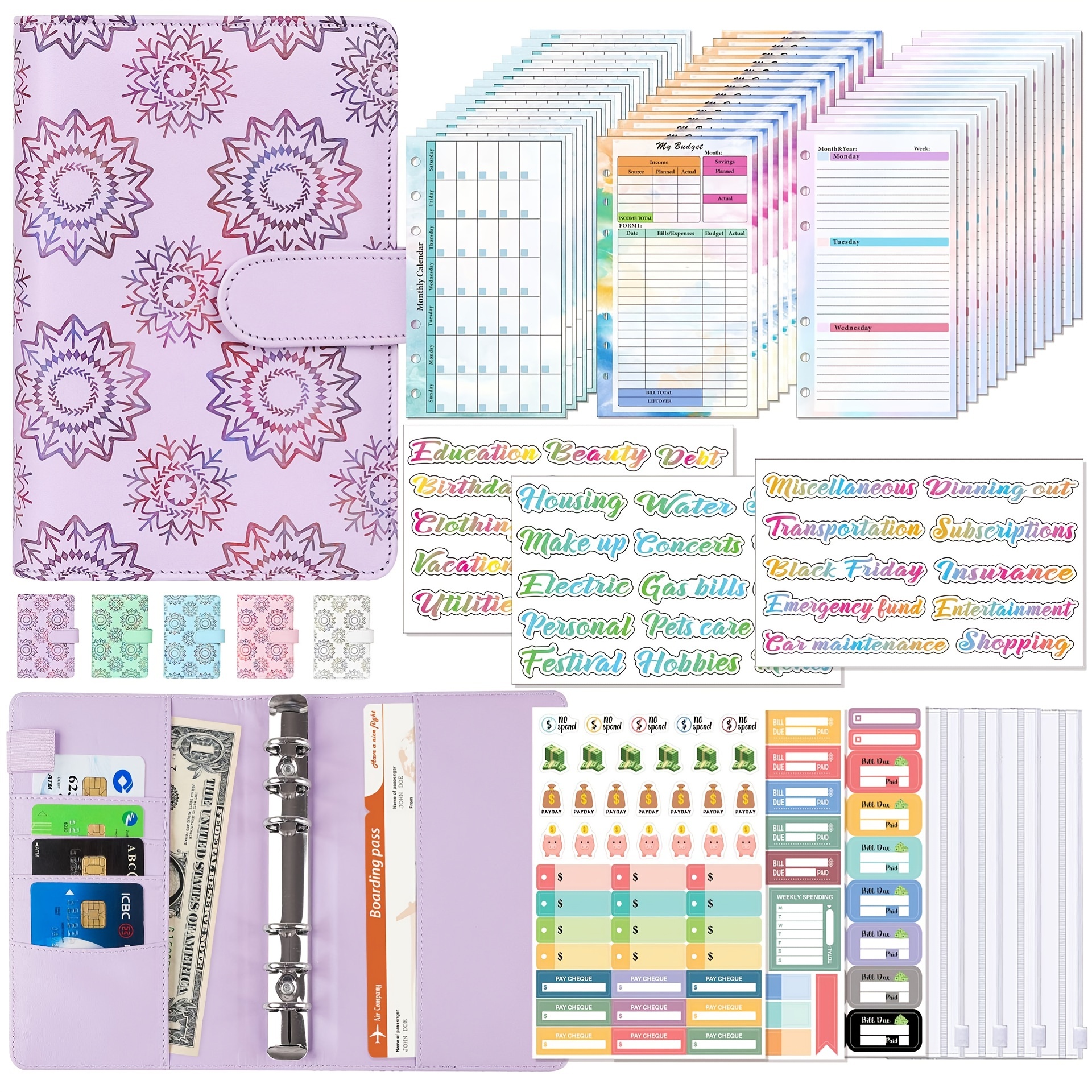 A6 Budget Binder Cash Envelopes Budgeting Beautiful Stylish - Temu