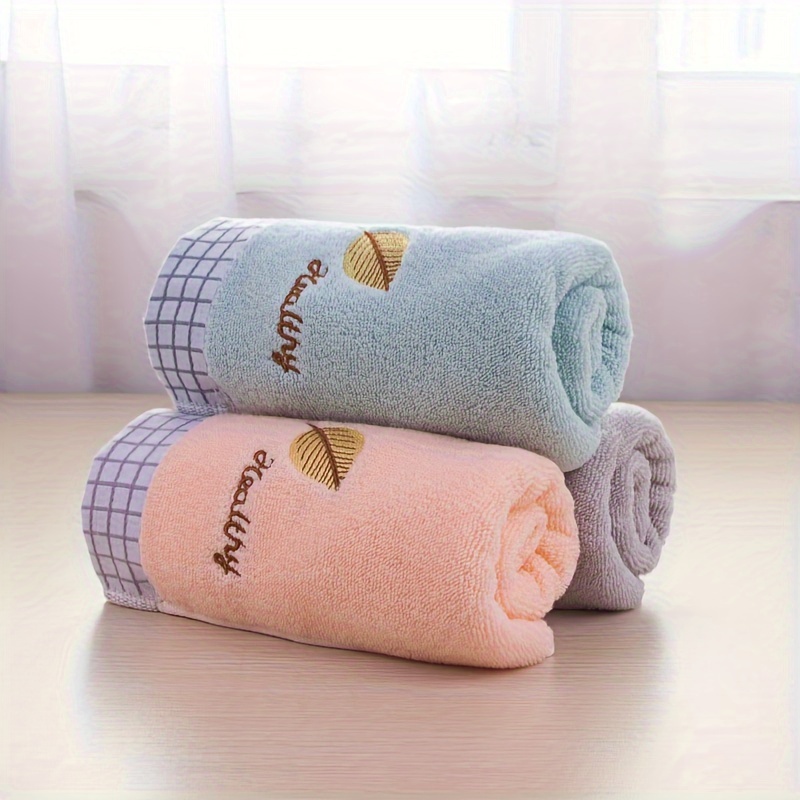 Leaf Pattern Towel Set Soft Hand Towel Bath Towel Household - Temu