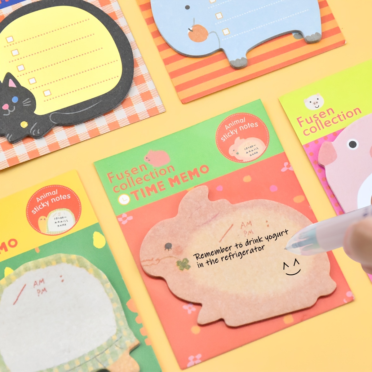 Cartoon Animal Sticky Note Each Cute Self stick Memo Pads - Temu