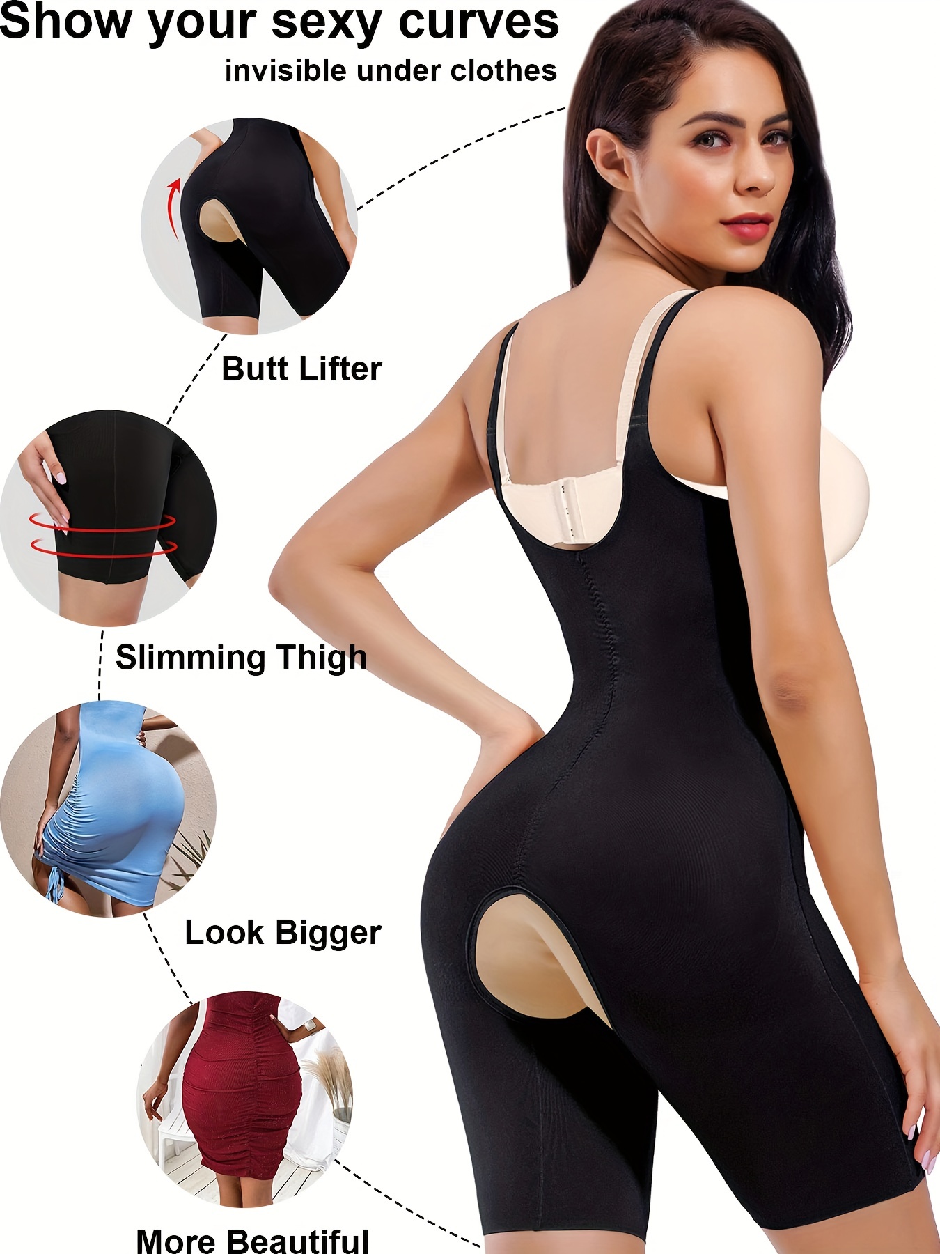 Women Slimmimg Full Body Shaper Bodysuit Tummy Control Butt Lifter  Shapewear