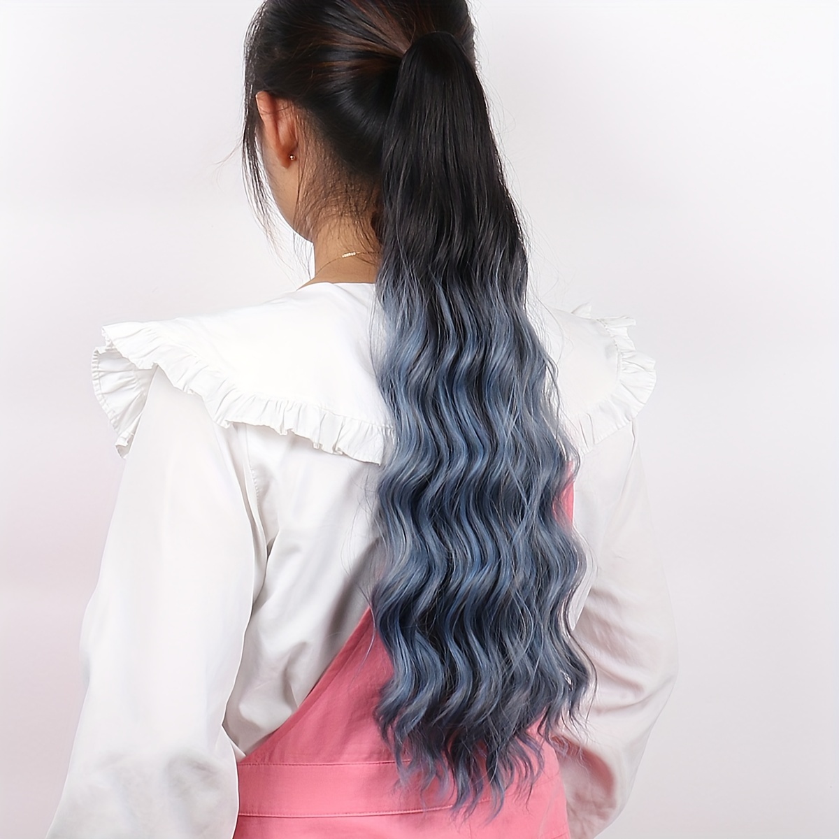 purple ponytail extensions long synthetic pony tails hair extensions clip on ponytails for women 24 claw ponytail extension hair piece wavy high pony tails synthetic heat friendly fiber for girls details 0
