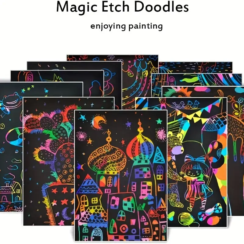 Pobec Scratch Art for Adults, Scratch Paper Rainbow Painting