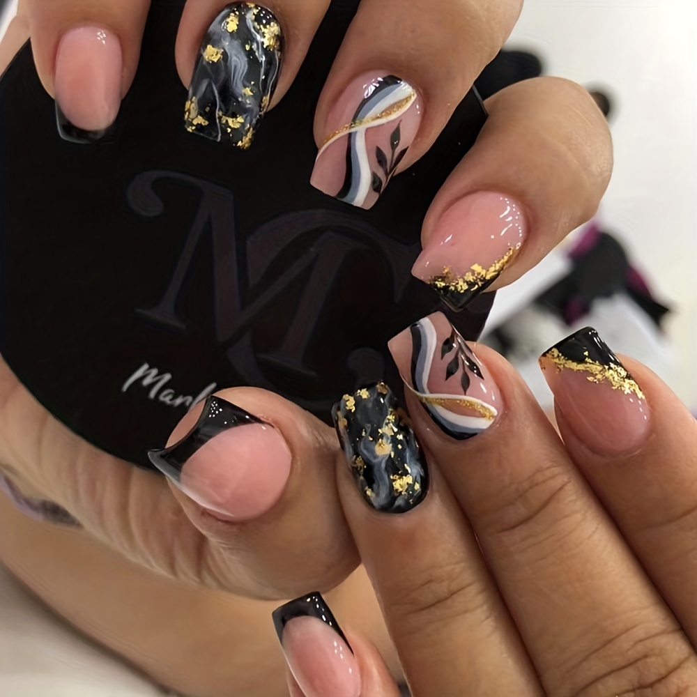 ombre nails with gold flakes  Gel nails french, Gold nails, Nails