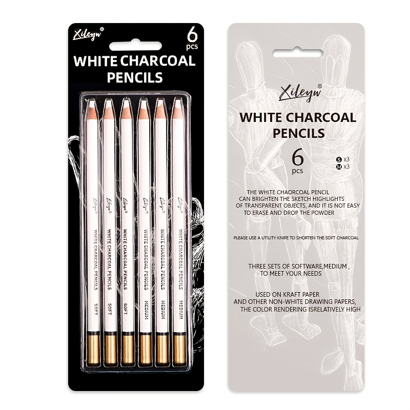 GETHPEN Professional White Charcoal Pencils Set - 6 Nepal