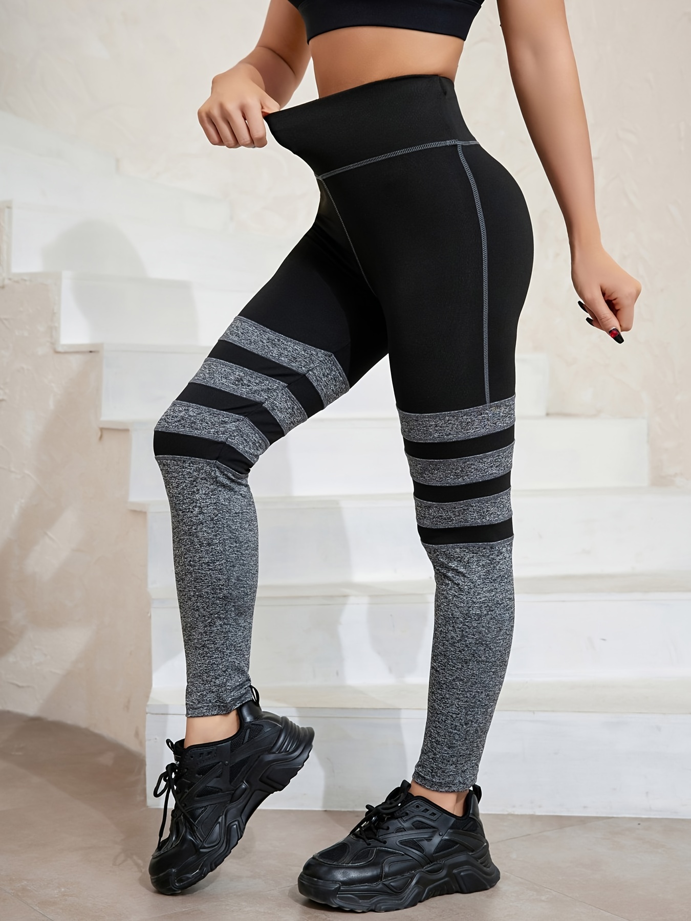 High Waist Yoga Pants Pockets High Stretch Running Workout - Temu Canada