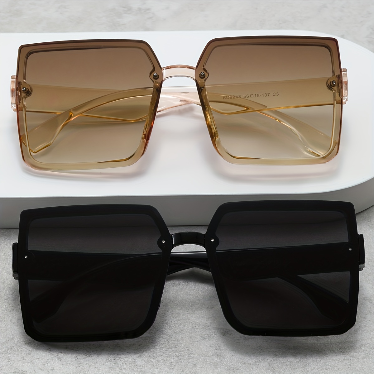 2 Pairs Mens Large Frame Fashion Uv Protection Sunglasses For