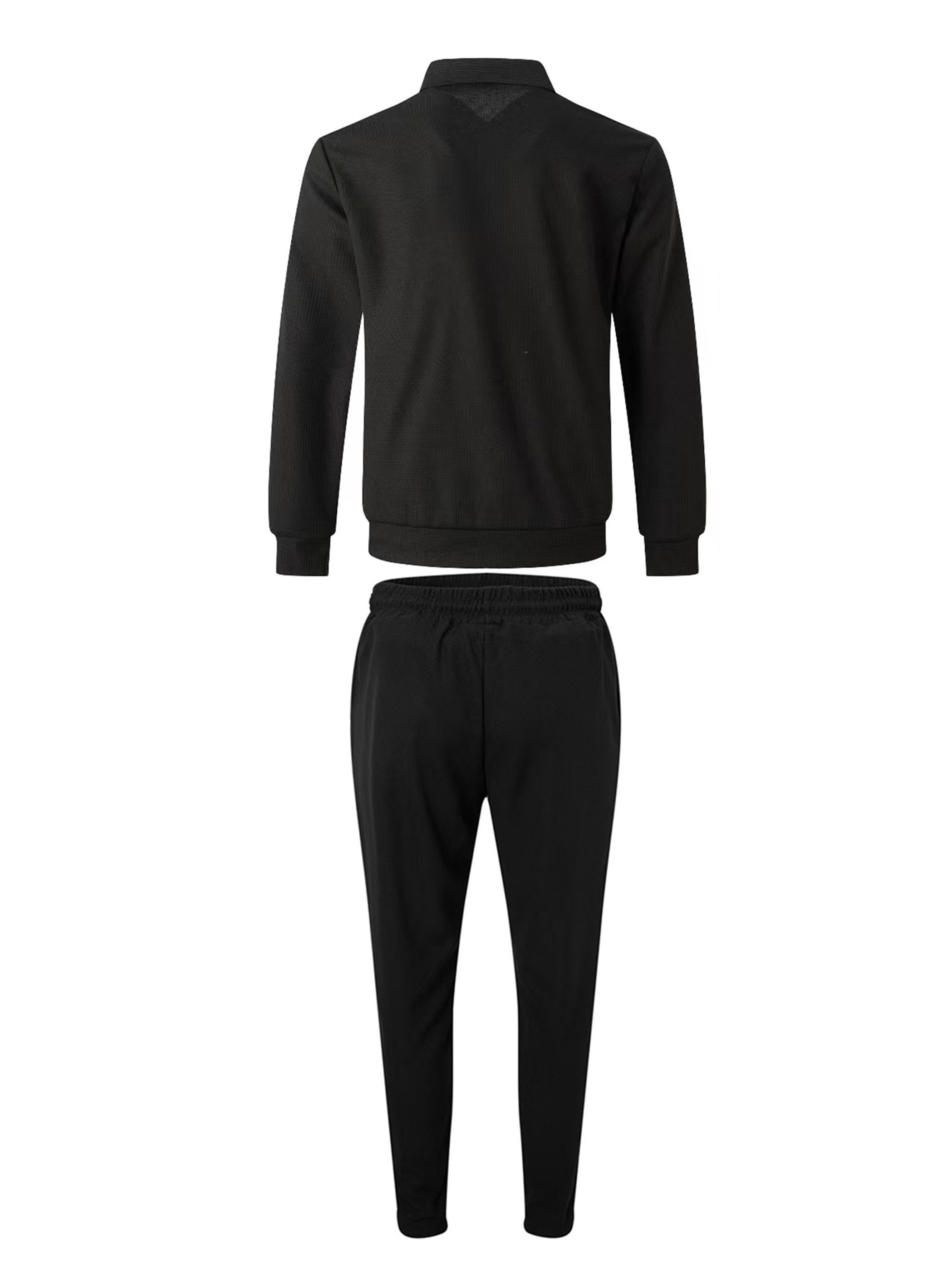 Mens Adidas Tracksuit Set Bottoms Full Zip Jacket Black Trousers