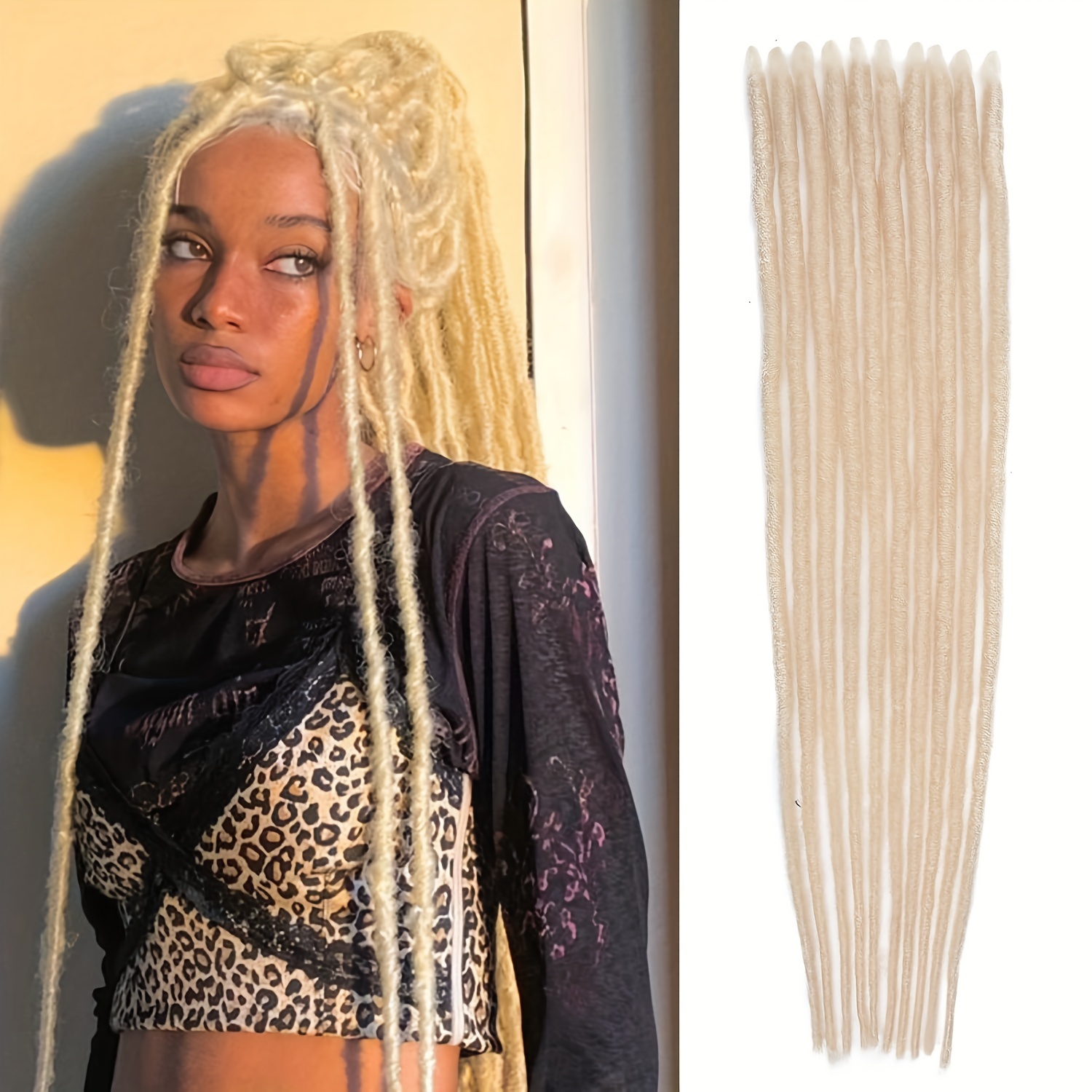 Loc Crochet Extensions 10 Strands Synthetic Dreadlocks Crochet Hair  Extension Long Straight Braiding Hair Black/blonde Color Dreads Crochet  Locs Hair Hip-hop Synthetic Hair Crochet Braiding Hair Extensions For Women  Perfect For Daily