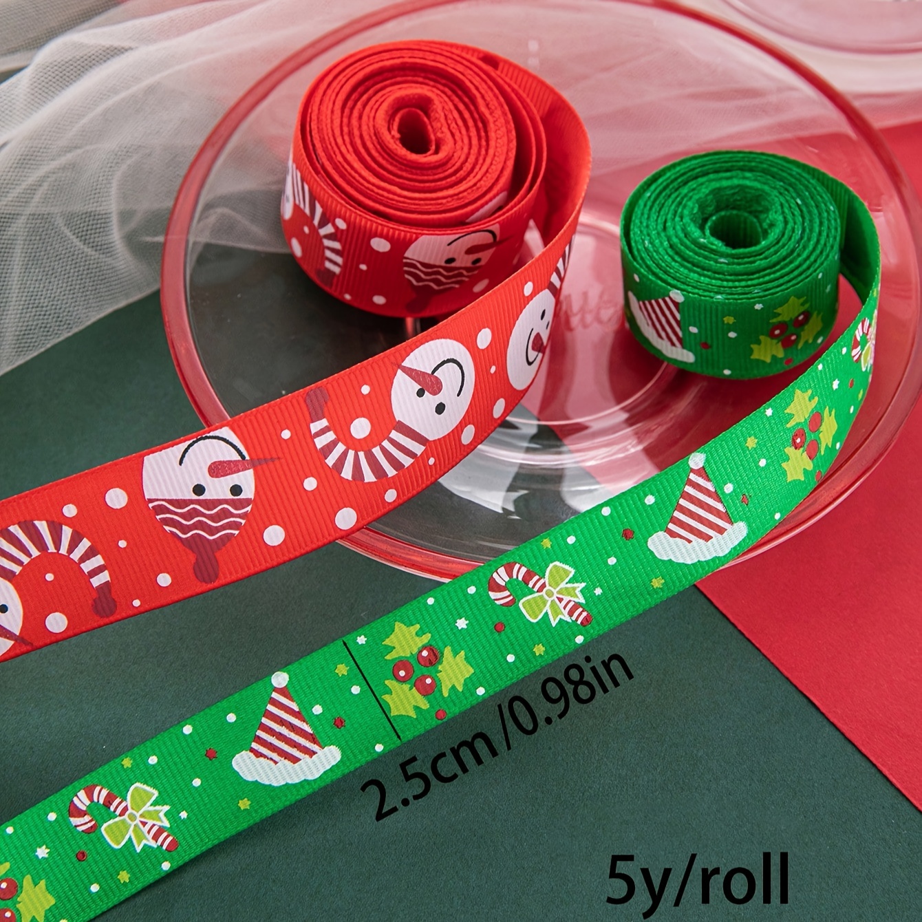 Christmas Decorations 2.5cm Ribbon Gift Wrapping Ribbon Snowflake
