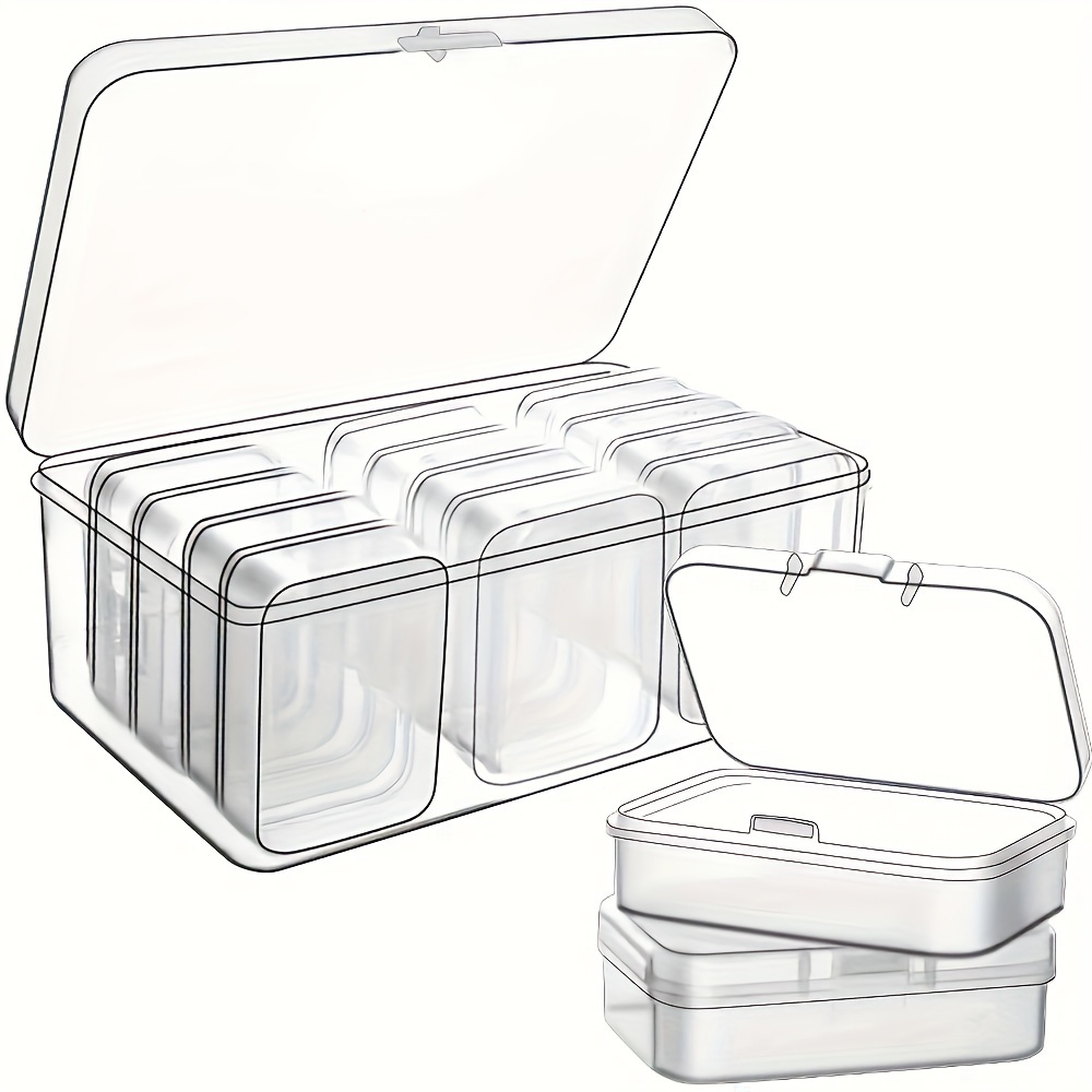 15pcs Set Mini Clear Plastic Storage Box Beads Storage Container Small  Empty Organizer Box With Hinged Lid For Storage Of Small Items Jewelry  Hardware Diy Art Craft Accessory 2 56 X1 77