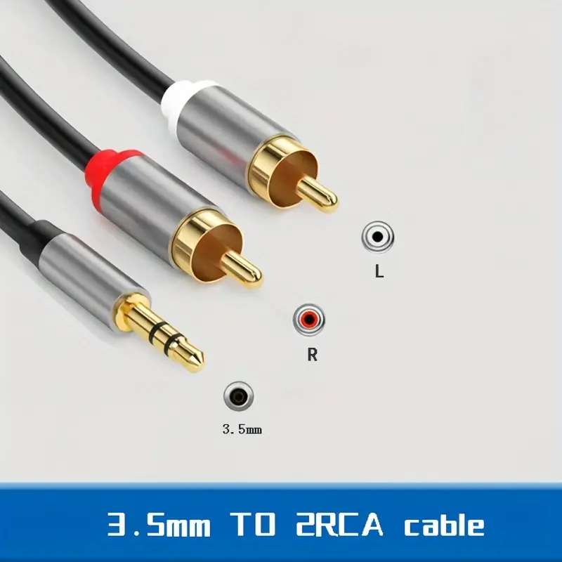 2pcs RCA Cable 3.5mm to 3 RCA Stereo AUX Cord Audio Video Output Cable  Supply
