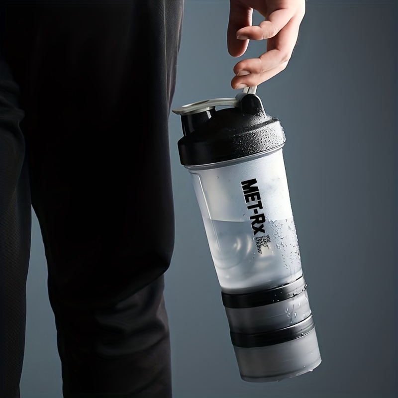 Protein Powder Shaker Bottle 500ml 3 Layer Sports Water Cup