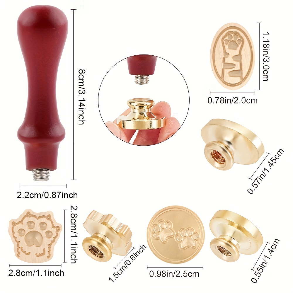 Wax Seal Stamp Set, Christmas - 6 Pieces Sealing Wax Stamps