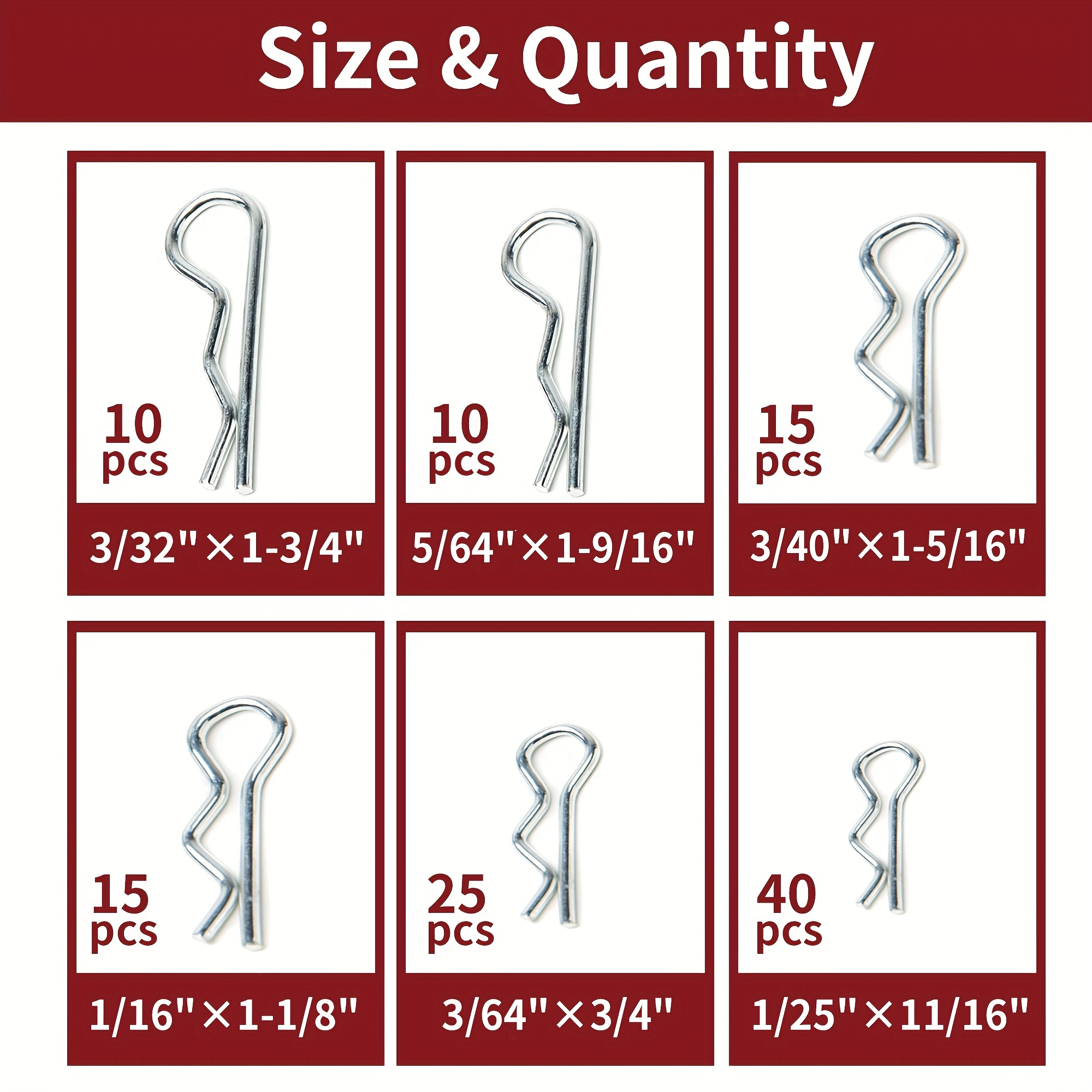 Housoutil 20pcs Small Cotter Pins Keeper Pins Spring Retaining Wire Hair  Pins R Clips Tractors Pin Clip Trailer Pin Clip Pins for Hitch Pin Lock