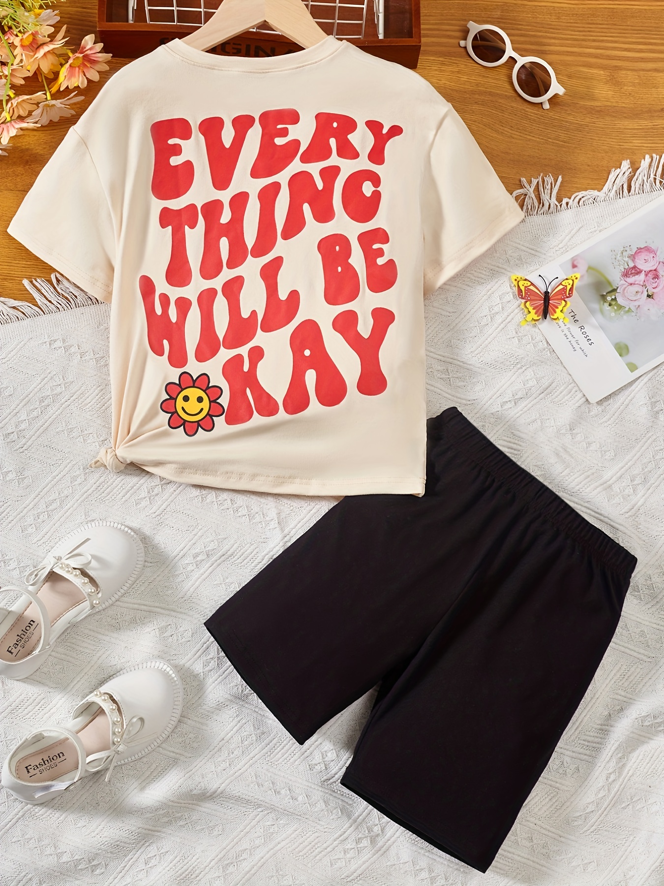 Casual Daily Two piece Set Graphic Print Short Sleeve Tee - Temu