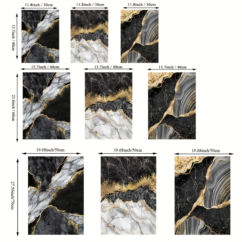 OTURRI Moderni Oro Nero Parete Arte Quadro Marmo Fluido Poster Stampa Tela Quadri  Per Camera da letto Soggiorno Stanza Interno Casa Decorazioni 40x60cmx3  Senza cornice : : Casa e cucina