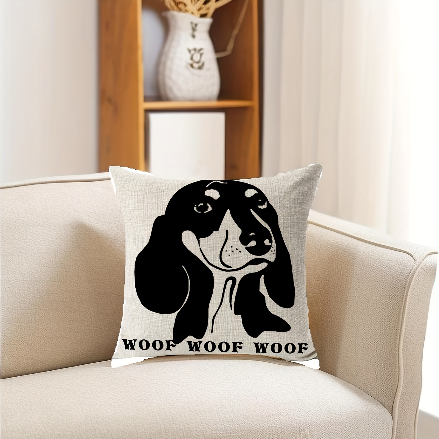 WOOF WOOF, Throw Pillows