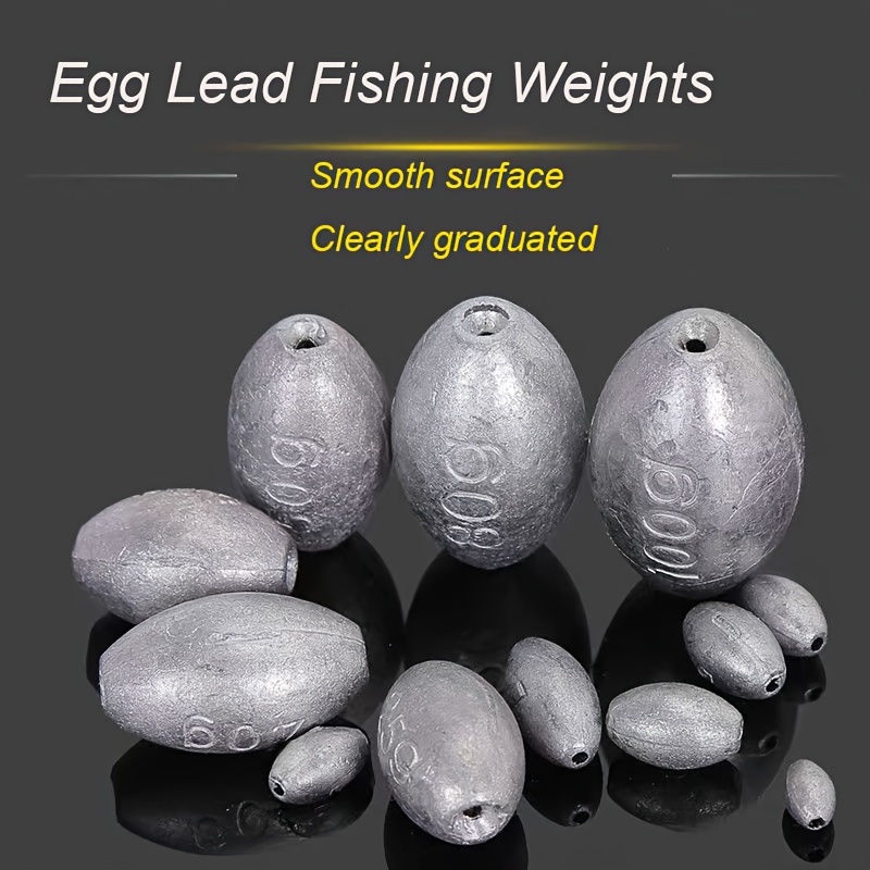 5/10pcs Oval Shaped Fishing Sinkers Bass, Egg Sinkers, Fishing Tackle For  Freshwater Saltwater