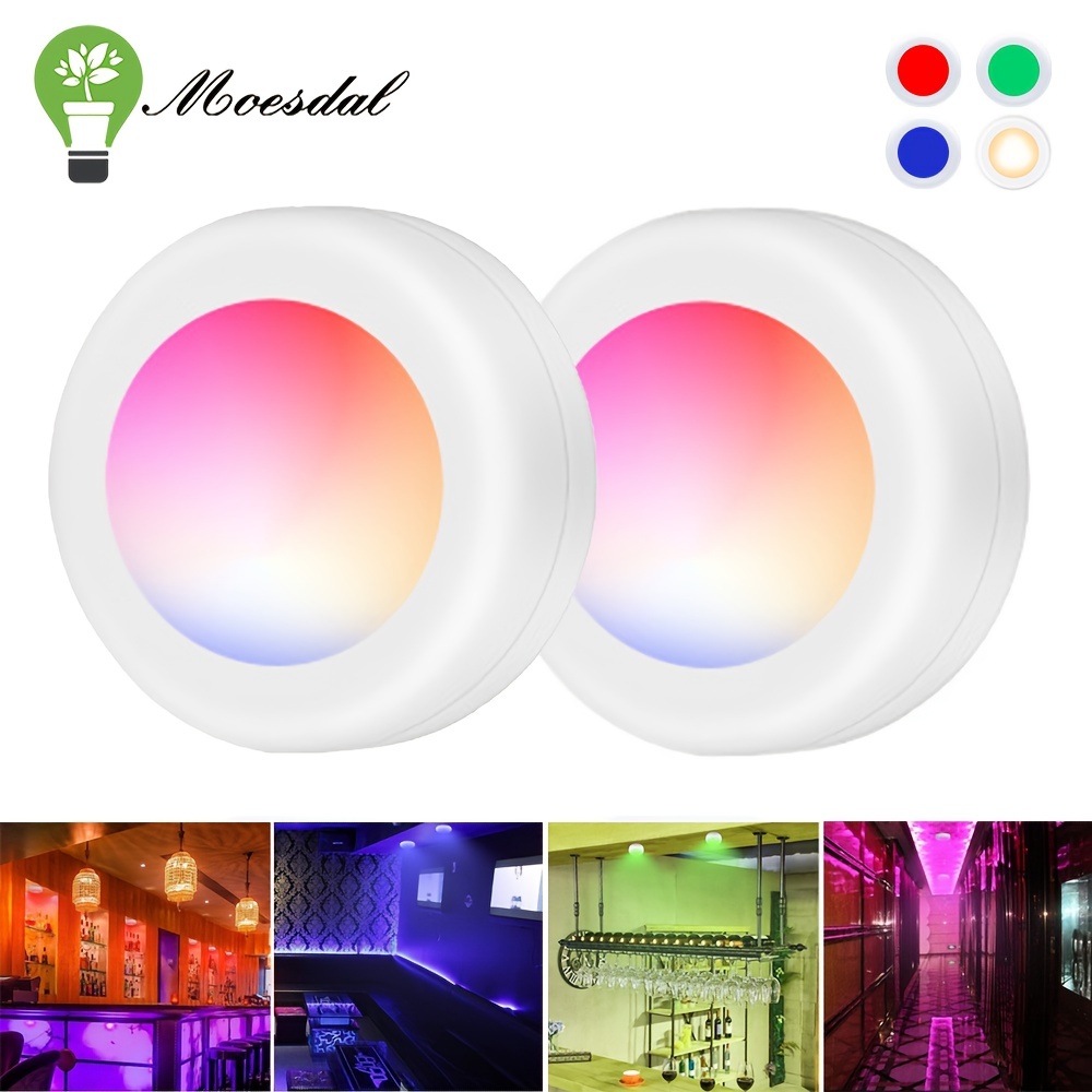 1pcs 3pcs 6pcs led night light novel 16 color cabinet lamp under cabinet puck light remote control dimmable timing bedroom decoration night light aaa batteries wireless counter light for wardrobe kitchen cabinet home decor details 0