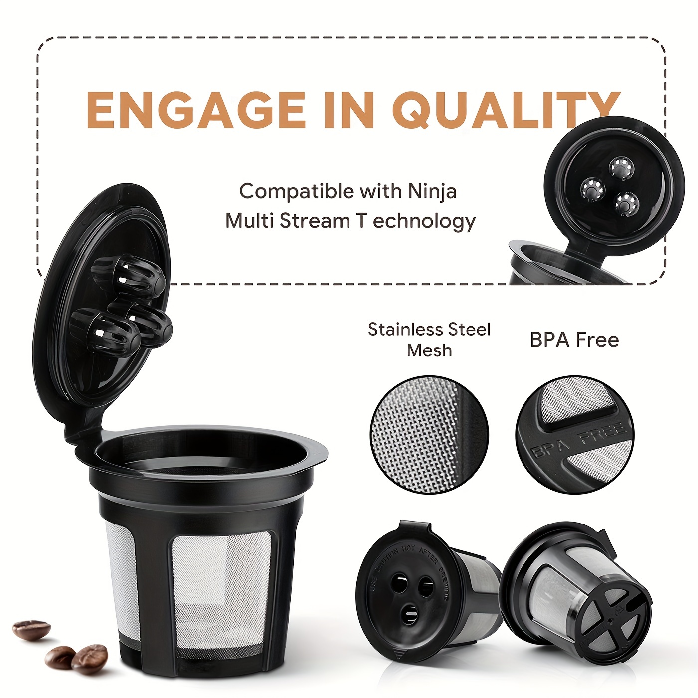 Reusable Coffee Filter For Ninja Dual Brew Coffee Maker - Temu