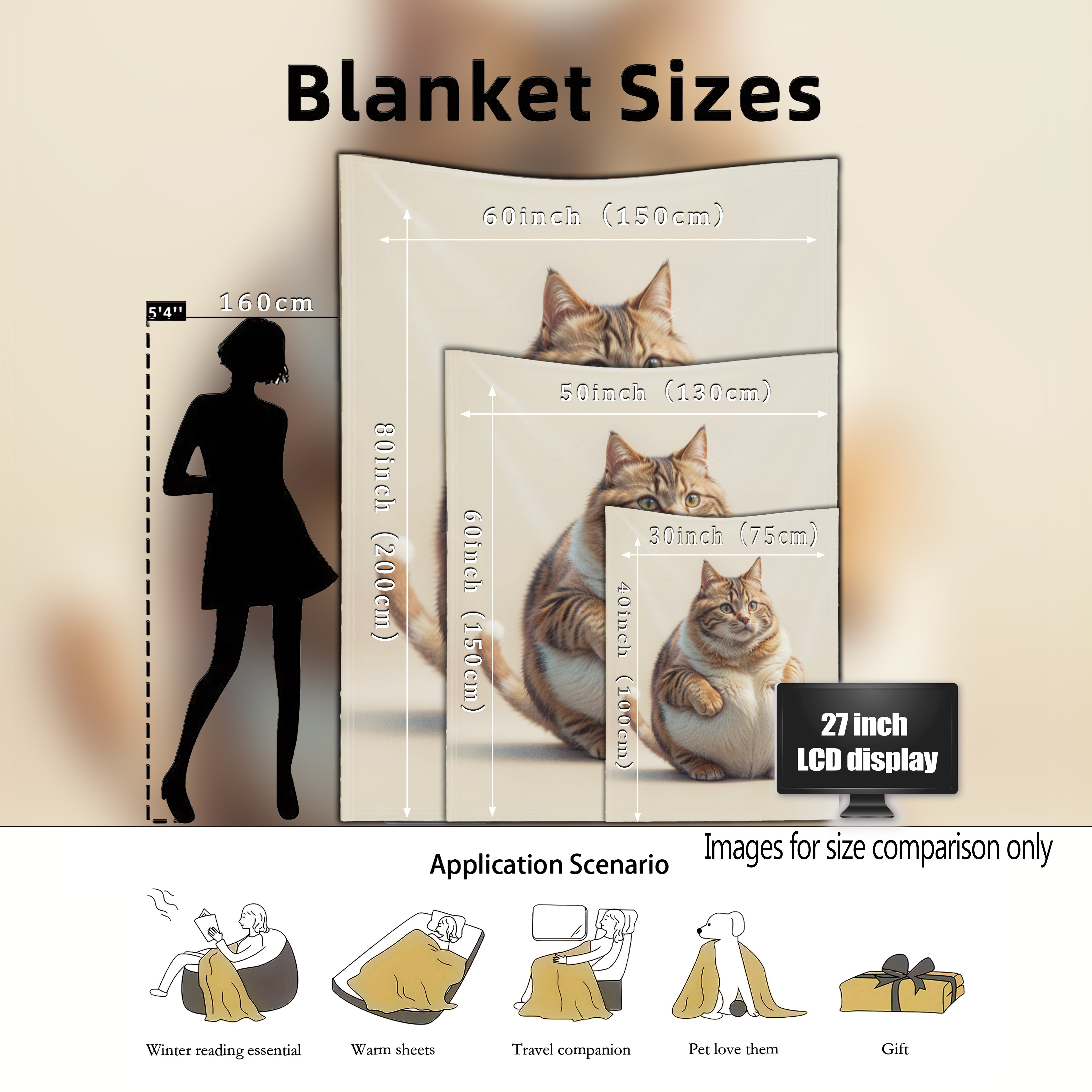 1pc Coperta In Flanella Con Gatto Carino, Coperta Stampata Con Gatto Grasso  Ultra-chiaro, Leggera E