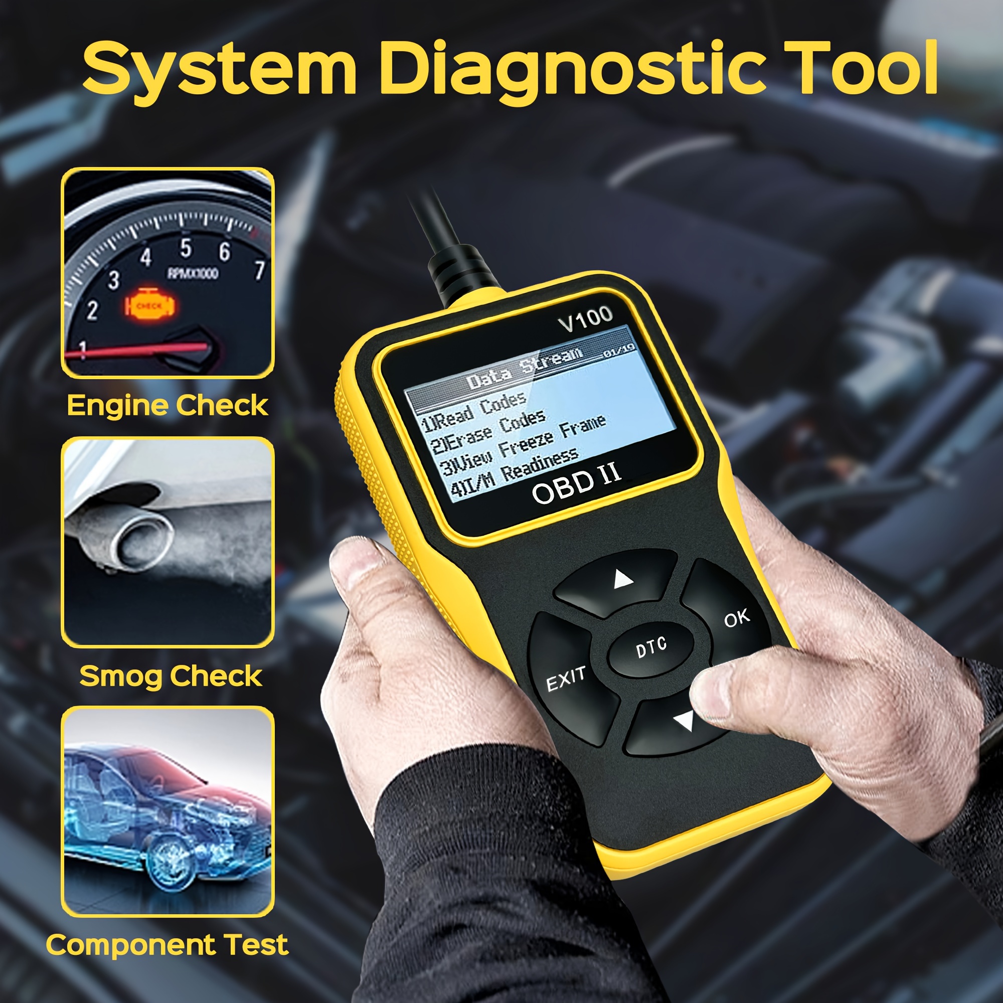 Car OBD2 Scanner, Code Reader Engine Fault Code Reader Scanner Diagnostic  Scan Tool For All OBD II Protocol Cars Since 1996