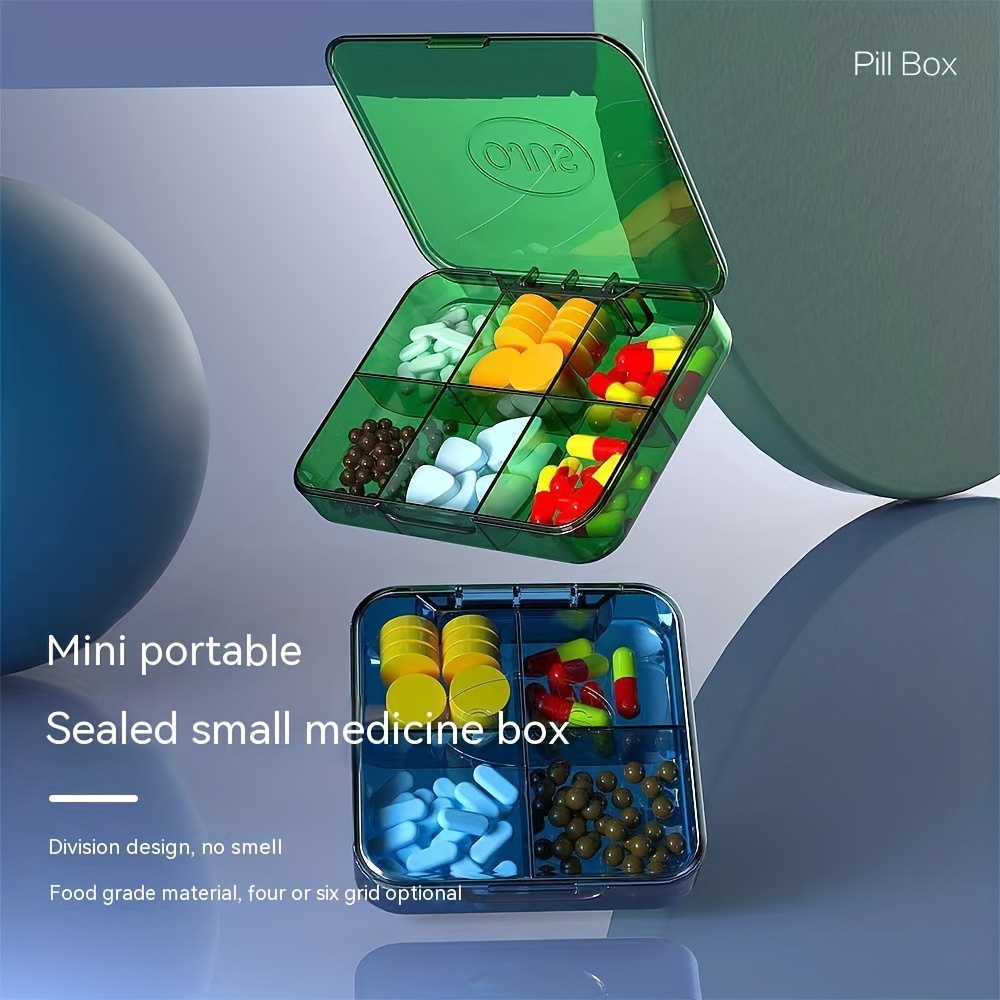 Square Pretty Cool Designer Pill Box Case Organizer Tablet Storage