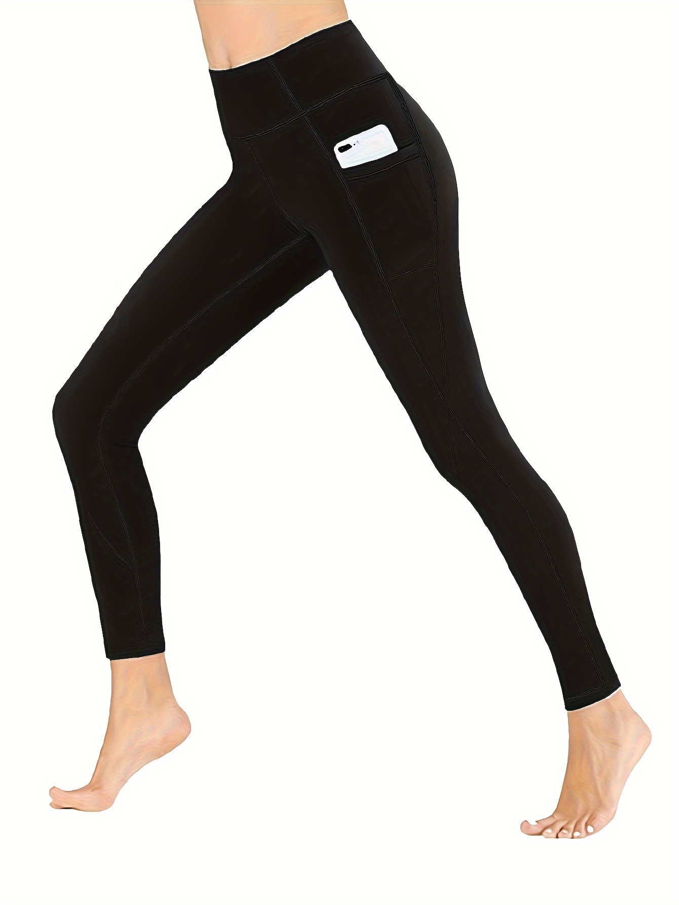 2024 Winter Black Plain Women Push Up Honeycomb Stretchable Butt Lift  leggings 