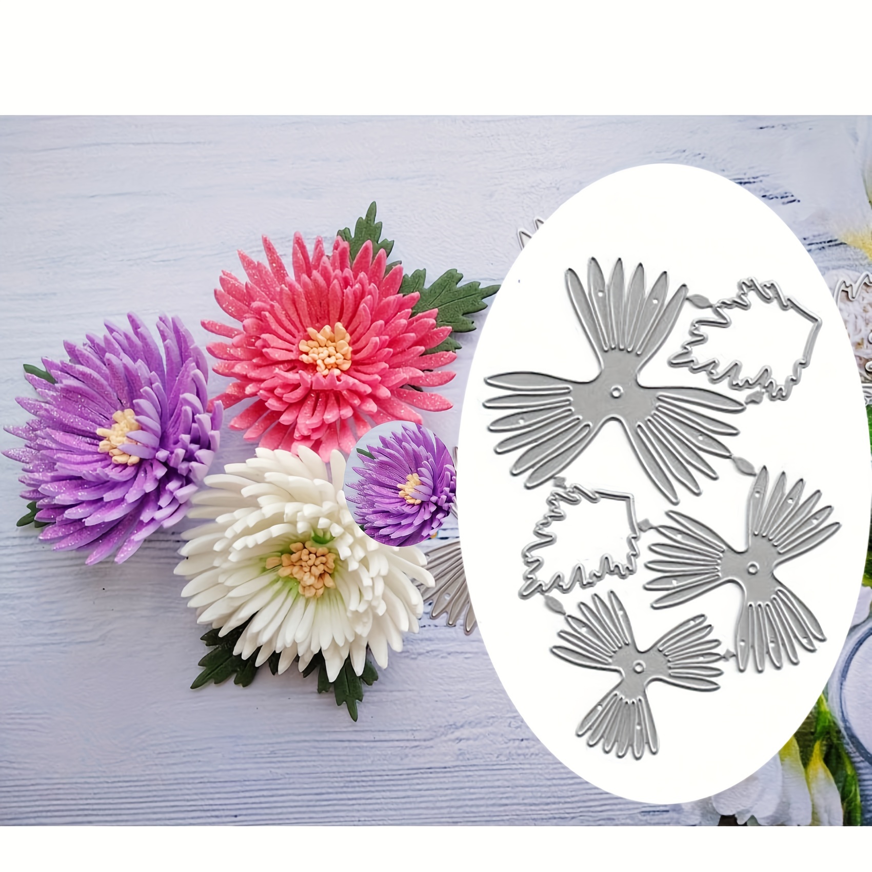 Daisy Flower Metal Cutting Die DIY Embossing Paper Dies for Card Making Template Making Die-Cut Thanksgiving Christmas Craft Molds