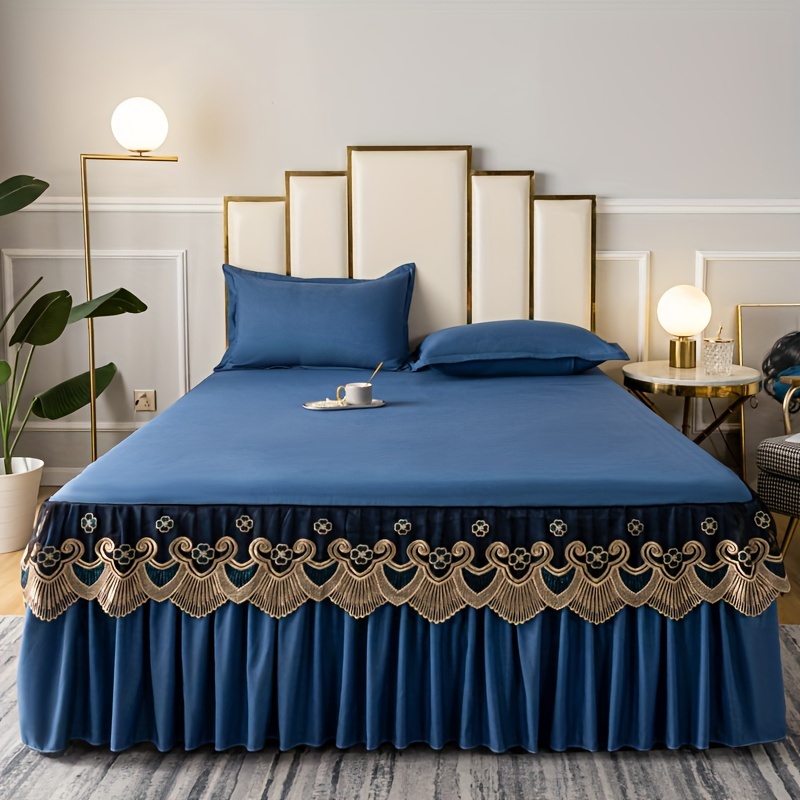 Royal blue hotsell bed skirt queen