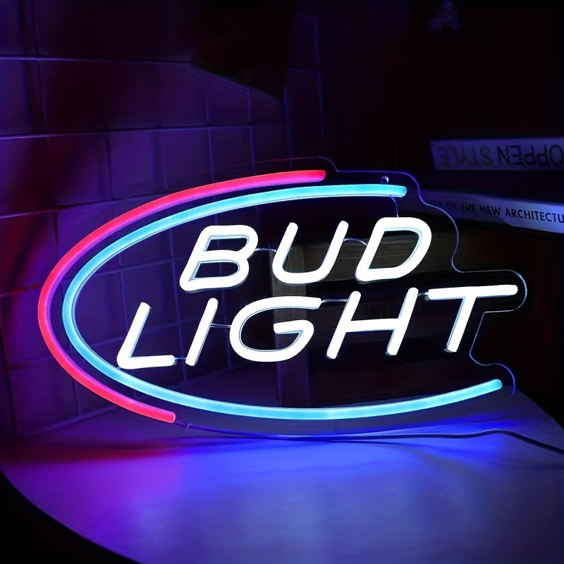 Bud Light Neon Sign Dimmable Led Light Home Wall Decor Wall Temu