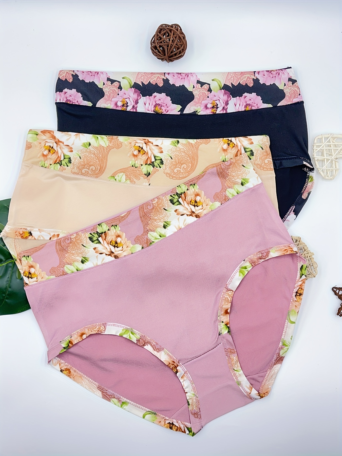 Floral Print Briefs Mother's Day Gift Cute Comfy Medium - Temu Germany