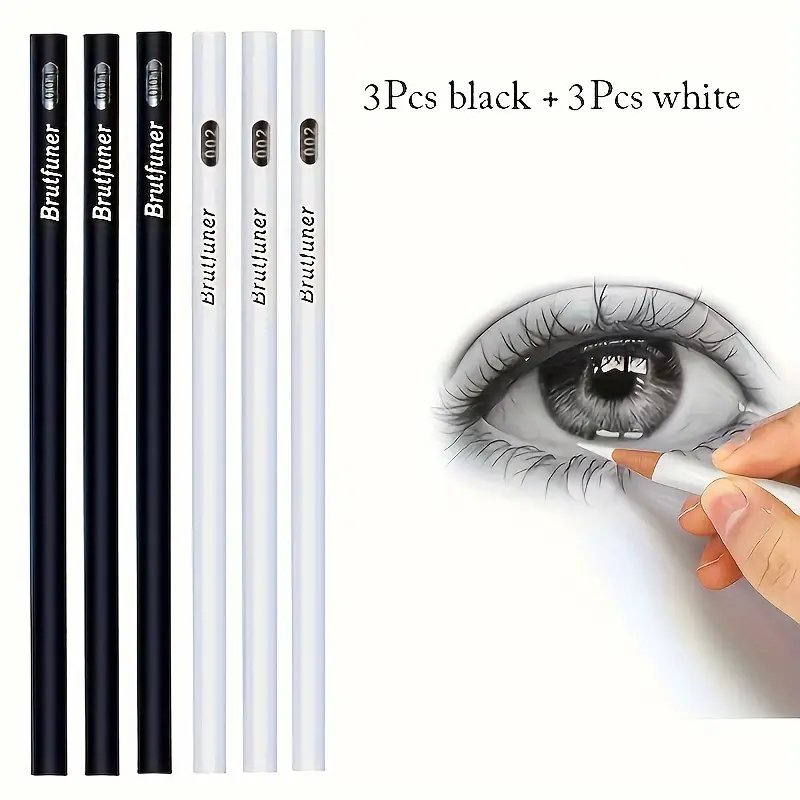 2/6/12Pcs Crayons De Couleur Noir Et Blanc Crayon De Dessin - Temu France