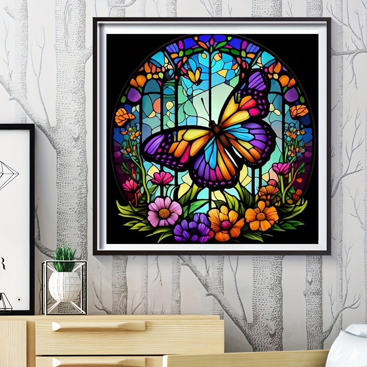 5D Diamond Painting Kits Seahorse Stained Glass DIY Diamond Full Round Drill Diamond Art Painting for Adults with Accessories for Home Wall Decor