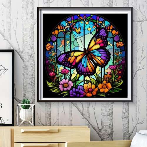 1pc Stained Glass Seahorse Picture 5d Diy Diamond Painting Full Circle  Cross Stitch Kit Rhinestone Decoration
